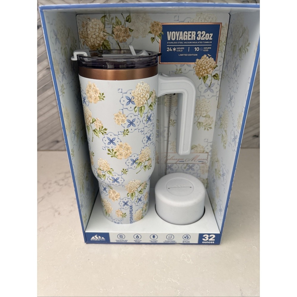 NEW‎ In Box Hydrapeak Voyager 32 oz Handle HYDRANGEA Limited Edition, Ice Blue